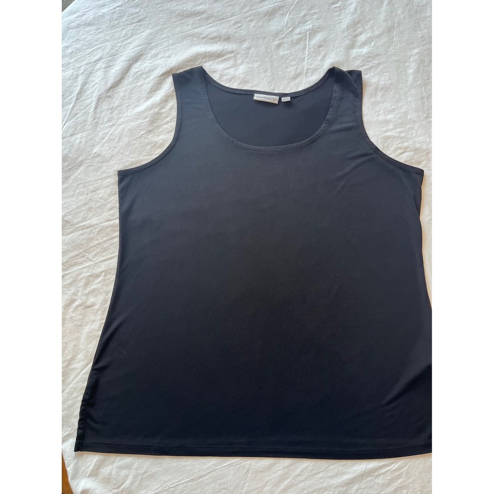 Susan Graver Black Sleeveless‎ Scoop Neck Tank Top Women's XL